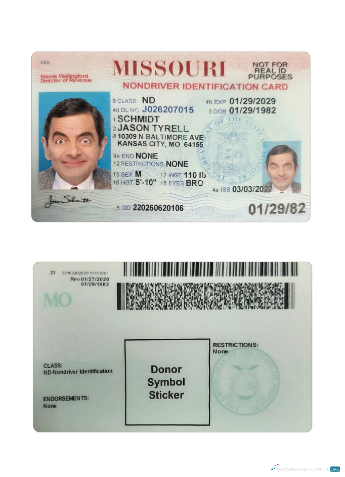 Download USA Missouri ID card Photoshop template